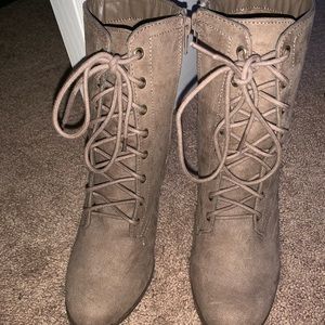 Tan heeled boots